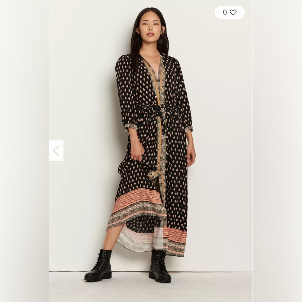 Maeve by anthropology Bridgette Maxi Shirtdress  size 12